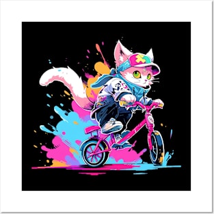 cat bike Posters and Art